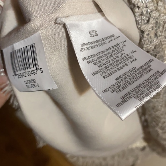 BCBGMaxAzria Y2K NWT Vintage silver lace Cocktail Dress - Picture 9 of 10